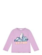 Tshirt Tops T-shirts Long-sleeved T-shirts Pink Lilo & Stitch