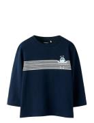 Nmmnonster Ls Nreg Top Tops T-shirts Long-sleeved T-shirts Navy Name I...