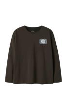 Nkmvictor Ls Rlx Top Tops T-shirts Long-sleeved T-shirts Brown Name It