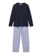 Striped Long Pyjamas Pyjamasetti Pyjama Navy Mango