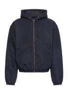 Hooded Bomber Jacket Tops Sweat-shirts & Hoodies Hoodies Navy Weekday