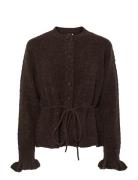 Yasthellis Ls Knit Cardigan S. Tops Knitwear Cardigans Brown YAS