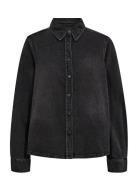 Trw-Ellen Denim Shirt Wash Milano B Tops Shirts Long-sleeved Black Tom...
