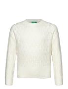 Sweater L/S Tops Knitwear Pullovers White United Colors Of Benetton