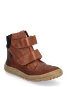 Boots - Flat - With Velcro Talvikengät Tarroilla Brown ANGULUS