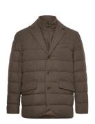 Down Blazer Jacket Vuorillinen Takki Topattu Takki Brown Lindbergh Bla...