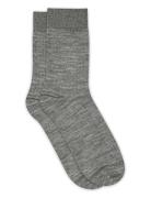 Erina Wool Rib Socks Lingerie Socks Regular Socks Grey Mp Denmark