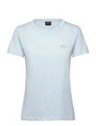 C_Esogo_4 Tops T-shirts & Tops Short-sleeved Blue BOSS