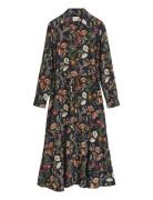 Midi Floral Print Shirt Dress Polvipituinen Mekko Black GANT