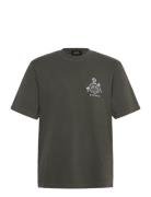 Mount Blanco Tee Designers T-shirts Short-sleeved Khaki Green Stan Ray