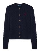 Cable-Knit Wool-Cashmere Cardigan Tops Knitwear Cardigans Navy Polo Ra...