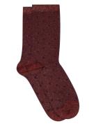 Donna Glitter Socks Lingerie Socks Regular Socks Burgundy Mp Denmark