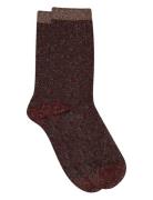 Donna Glitter Socks Lingerie Socks Regular Socks Burgundy Mp Denmark