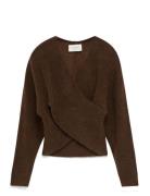 Mschzinelle Hope Wrap Pullover Tops Knitwear Jumpers Brown MSCH Copenh...