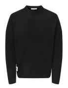 Onspage Rlx Ls Crew Knit Xt Tops Knitwear Round Necks Black ONLY & SON...