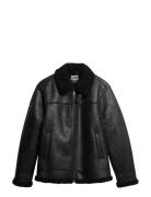 Faux Shearling Aviator Jacket Nahkatakki Black Superdry