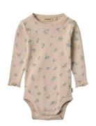 Body L/S Regitze Bodies Long-sleeved Beige Wheat