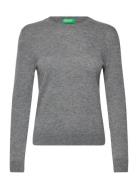 Sweater L/S Tops Knitwear Jumpers Grey United Colors Of Benetton