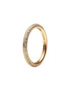 14K Gold-Plated Ring With Clear Cubic Zirconia Sormus Korut Gold Pando...