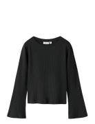 Nkfokalo Ls Short Top Tops T-shirts Long-sleeved T-shirts Black Name I...