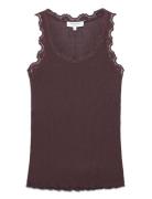 Rwbabette Silk Sl U-Neck Long Lace Tops T-shirts & Tops Sleeveless Bro...