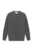 Mulot Patch Coeur Tops Knitwear Round Necks Grey Maison Labiche