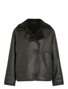 Vikadera L/S Shearling Jacket Nahkatakki Black Vila