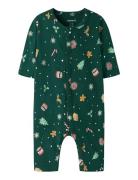 Nbnvismas Ls Nightsuit Pyjama Sie Jumpsuit Haalari Green Name It