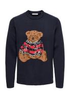 Onsxmas Reg 5 Teddy Crew Knit Cs Tops Knitwear Round Necks Navy ONLY &...
