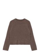 Nmfrikine Ls Short Knit Pullover Pb Tops Knitwear Pullovers Brown Name...