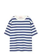 Stripes Navy Collie T-Shirt Tops T-shirts Short-sleeved Blue THE ANIMA...