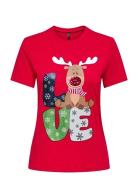 Onlxmas Life Yrsa Christmas S/S Top Jrs Tops T-shirts & Tops Short-sle...