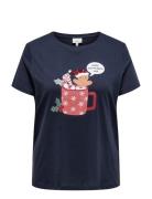 Carxmas Holiday O-Neck Ss Reg Tee Jrs Tops T-shirts & Tops Short-sleev...