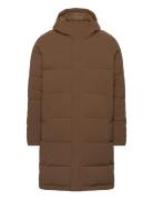 Long Puffer Jacket Vuorillinen Takki Topattu Takki Brown Revolution
