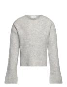 Knitted Ribbed Sweater Tops Knitwear Pullovers Grey Mango