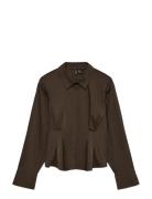 Vmfriba Ls Cuff Top Wvn Ga Tops Shirts Long-sleeved Brown Vero Moda