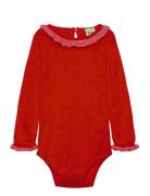 Baby Ruffle Body Pitkähihainen Body Red FUB