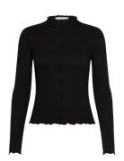 Ribbed T-Shirt With Scalloped Trim Tops T-shirts & Tops Long-sleeved B...