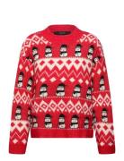 Vmfrostsnowman Ls O-Neck Pullover Xmas Tops Knitwear Jumpers Red Vero ...