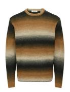 Onsbertil Reg Ls Crew Knit Tops Knitwear Round Necks Brown ONLY & SONS