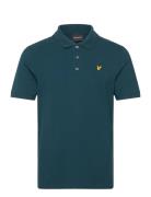 Plain Polo Shirt Tops Polos Short-sleeved Blue Lyle & Scott