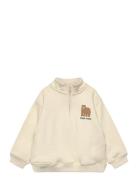 Bear Print Sweatshirt Tops Knitwear Pullovers Cream Mango