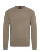 H-Halvo Tops Knitwear Round Necks Beige BOSS