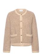 Carly Wool Blend Cardigan Tops Knitwear Cardigans Beige Malina