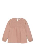 Blouse Ls Tops Blouses Long-sleeved Beige Minymo