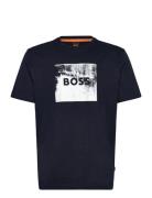 Te_Wheel Tops T-shirts Short-sleeved Navy BOSS