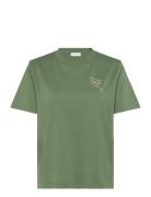 Popincourt Tout Shuss/ Gots Tops T-shirts & Tops Short-sleeved Green M...