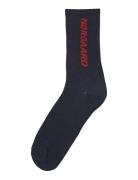 Sock Single Logo Step Lingerie Socks Regular Socks Navy Mads Nørgaard