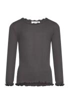 Rkbalta Modal Ls Lace T-Shirt Tops T-shirts Long-sleeved T-shirts Grey...