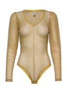 Donna Bodystocking Body Alusmekko Yellow Underprotection